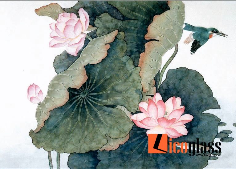 Tranh kính hoa sen TKS48